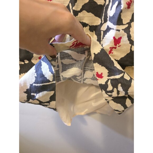 Nanette Lepore Linen & Silk Shift Dress Beaded Floral Brunch Sleeveless Party 0 - Picture 11 of 13